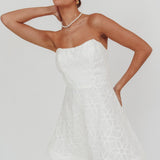 Adrianna Pointed Sweetheart Mini Dress White