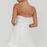 Adrianna Pointed Sweetheart Mini Dress White