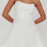 Adrianna Pointed Sweetheart Mini Dress White