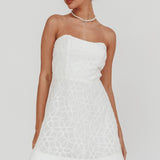 Adrianna Pointed Sweetheart Mini Dress White