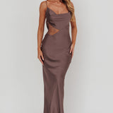 Emmerson Cut-Out Cowl Neck Dress Warm Grey