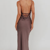 Emmerson Cut-Out Cowl Neck Dress Warm Grey