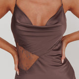 Emmerson Cut-Out Cowl Neck Dress Warm Grey