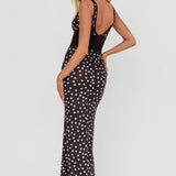 Elza Scoop Back Maxi Dress Spot Black