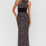 Elza Scoop Back Maxi Dress Spot Black