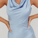 Moon Glow Cowl Neck Maxi Dress Blue