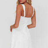 Stealing Sunshine Faux Button Front Mini Dress White