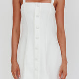 Stealing Sunshine Faux Button Front Mini Dress White