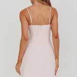 So Good Front Button Mini Dress Ice Pink