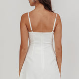 So Good Front Button Mini Dress White