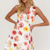 Austria Sleeveless Double Breasted Mini Dress Floral