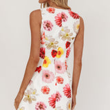 Austria Sleeveless Double Breasted Mini Dress Floral