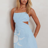 Jellina Tied Back Mini Dress Sun Blue
