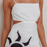 Jellina Tied Back Mini Dress Sun White