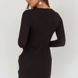No Competition Oversized Flower Mini Dress Black