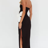 No Competition Oversized Flower Maxi Dress Black