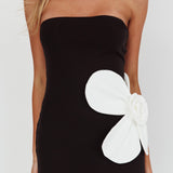 No Competition Oversized Flower Maxi Dress Black
