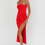 No Competition Oversized Flower Maxi Dress Red