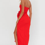 No Competition Oversized Flower Maxi Dress Red