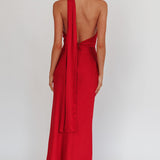 Adora One-Shoulder Maxi Dress Red