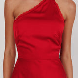 Adora One-Shoulder Maxi Dress Red