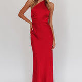 Adora One-Shoulder Maxi Dress Red