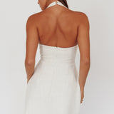 Hendrix Halterneck A-Line Mini Dress Cream
