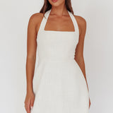 Hendrix Halterneck A-Line Mini Dress Cream