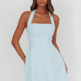 Hendrix Halterneck A-Line Mini Dress Blue