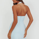 Hendrix Halterneck A-Line Mini Dress Blue