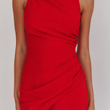Firelights Lace-Up Back Maxi Dress Red