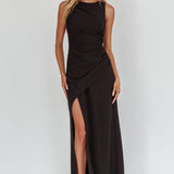 Firelights Lace-Up Back Maxi Dress Black