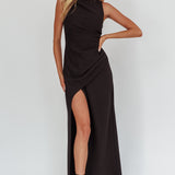Firelights Lace-Up Back Maxi Dress Black