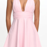 As It Was Halterneck A-Line Mini Dress Pink