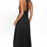 As It Was Halterneck A-Line Maxi Dress Black