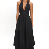 As It Was Halterneck A-Line Maxi Dress Black