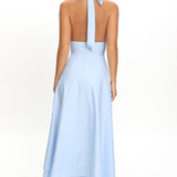 As It Was Halterneck A-Line Maxi Dress Light Blue