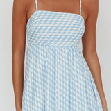 Shirley Square Neckline Maxi Dress Print Light Blue