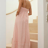 Shirley Square Neckline Maxi Dress Print Orange