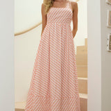 Shirley Square Neckline Maxi Dress Print Orange