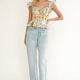 Allora Frill Sleeve Top Las Palmas