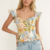 Allora Frill Sleeve Top Las Palmas