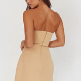 Hillara Strapless Mini Dress Tan