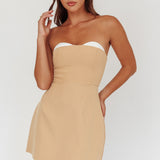 Hillara Strapless Mini Dress Tan