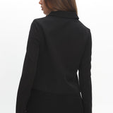 Marsha Button Front Crop Jacket Black