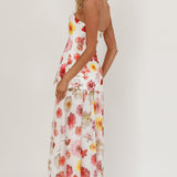 Wilma Flowy Hem Strapless Maxi Dress Floral