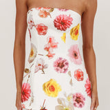 Wilma Flowy Hem Strapless Maxi Dress Floral