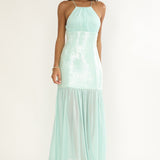 Wilma Sequin Bodice Maxi Dress Mint
