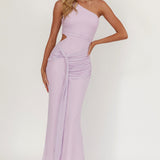 Luli One-Shoulder Cut-Out Maxi Dress Lilac