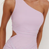 Luli One-Shoulder Cut-Out Maxi Dress Lilac